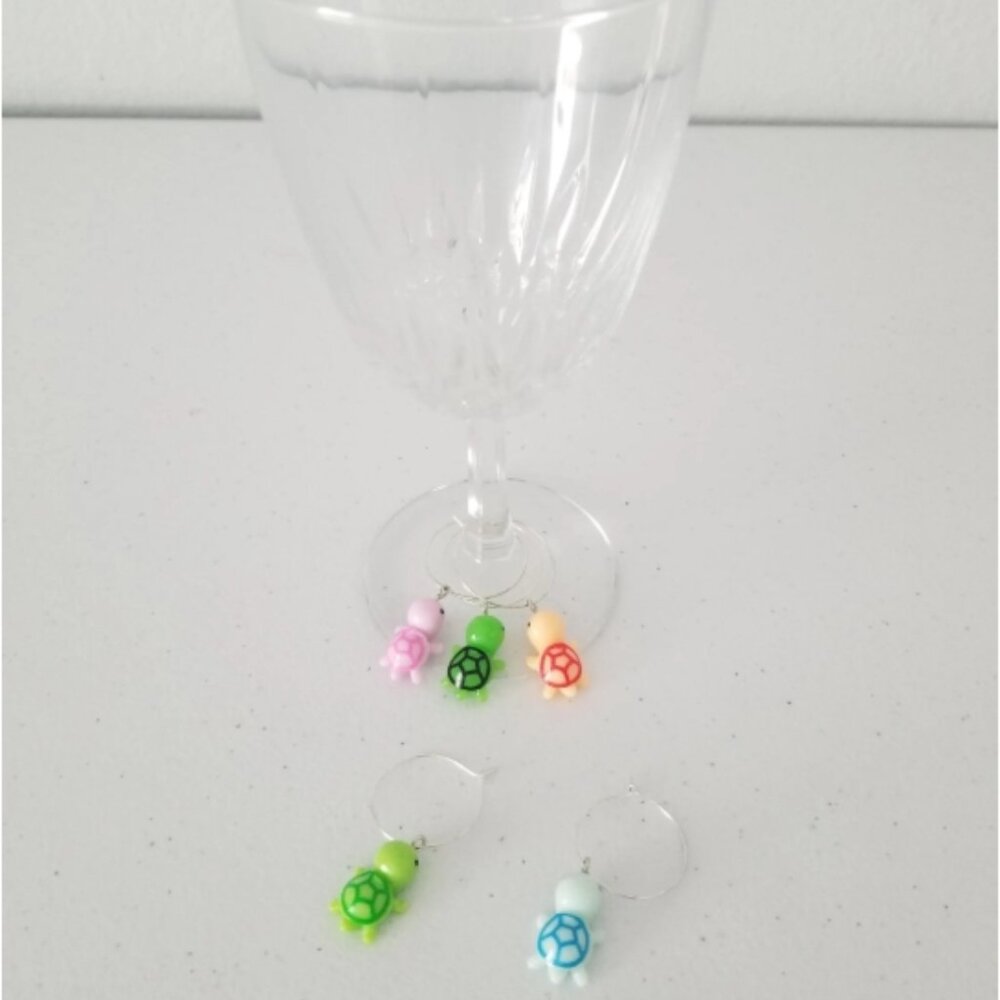 5Pcs Cute Turtle Wine Markers Barware Glass Charms Drink Trackers